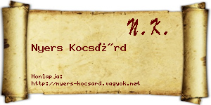 Nyers Kocsárd névjegykártya